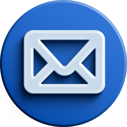 Blue round 3D envelope icon